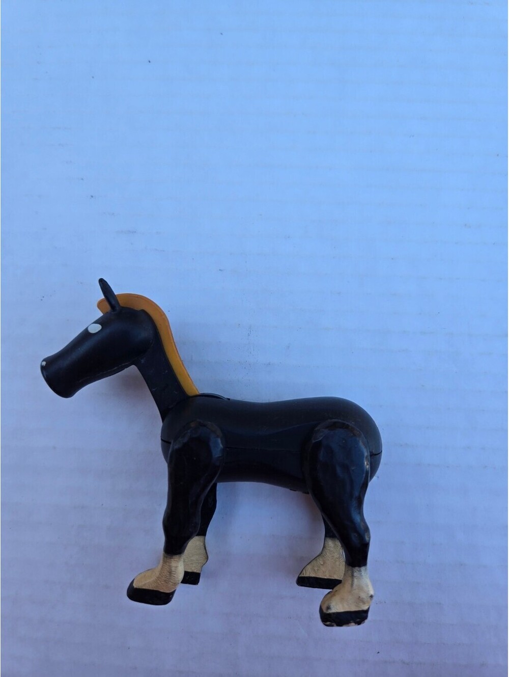Vintage Fisher-Price Little People Horace Black Horse 1970s Jointed Toy